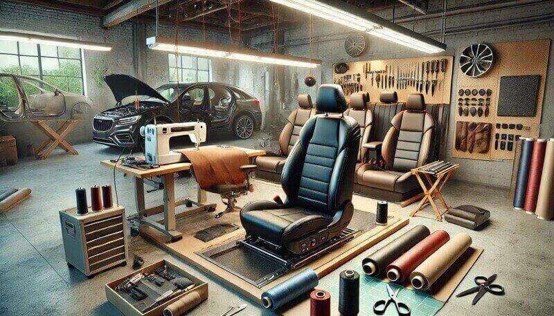 Espacio de trabajo para tapicería automotriz